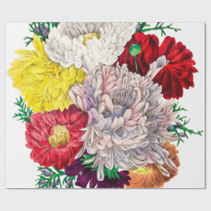 Papier Cadeau Bouquet de fleurs sauvages botaniques vintage vibr