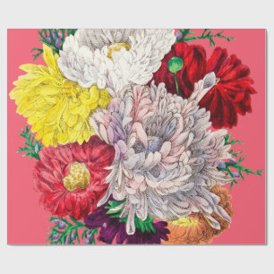 Papier Cadeau Bouquet de fleurs sauvages botaniques vintage vibr