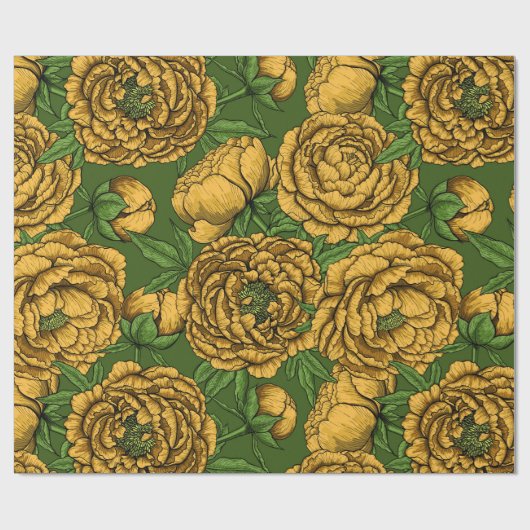 Papier Cadeau Bouquet de galets jaunes (Plat)