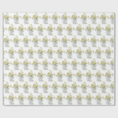 Papier Cadeau bouquet de marguerite blanche en lanceur (Plat)