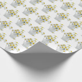 Papier Cadeau bouquet de marguerite blanche en lanceur (Coin)