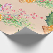 Papier Cadeau Bouquet de Noël Brûlé Orange Barry (Coin)