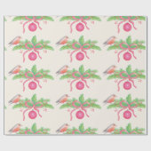 Papier Cadeau Bouquet de Noël d'aquarelle d'aquarelle (Plat)