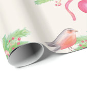 Papier Cadeau Bouquet de Noël d'aquarelle d'aquarelle (Coin rond)