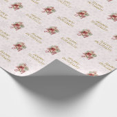 Papier Cadeau Bouquet de Noël Floral Elegant Joy Script (Coin)