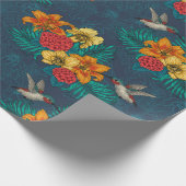 Papier Cadeau Bouquet et colibris tropicaux (Coin)