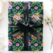 Papier Cadeau Bouquet Fleur Floral Féminin Élégant