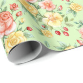 Papier Cadeau Bouquet floral (Coin rond)