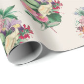 Papier Cadeau Bouquet floral (Coin rond)