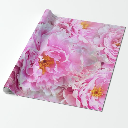 Papier Cadeau Bouquet floral d'été Pink Peony (Déroulé)