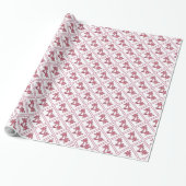 Papier Cadeau Bouquet imprimé rouge (Déroulé)