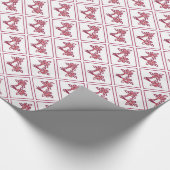 Papier Cadeau Bouquet imprimé rouge (Coin)