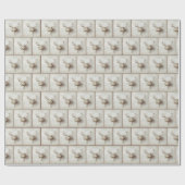 Papier Cadeau Bouquet nuptial avec Antlers de cerfs (Plat)