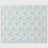 Papier Cadeau Bouquet Pearl bleu et vert  (Plat)