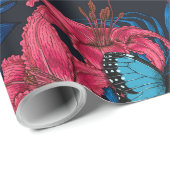Papier Cadeau Bouquet tropical (Coin rond)