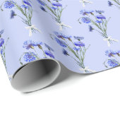 Papier Cadeau Bouquets de Bleuet (Coin rond)