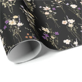 Papier Cadeau Bouquets de fleurs sauvages estivales (Coin rond)