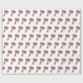Papier Cadeau Bouquets de roses rouges Motif romantique (Plat)