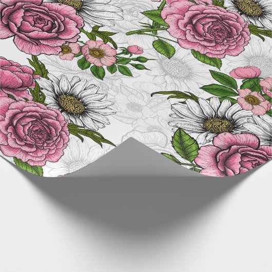 Papier Cadeau Bouquets d'été (Coin)