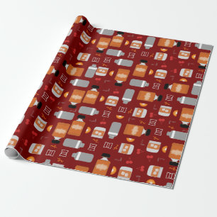 Papier Cadeau Bourbon Whiskey Motif
