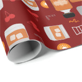Papier Cadeau Bourbon Whiskey Motif (Coin rond)