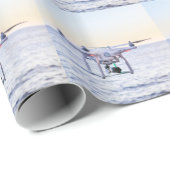 Papier Cadeau Bourdon de vol à la côte au-dessus de la mer (Coin rond)