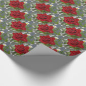 Papier Cadeau Bourgeon de rose rouge (Coin)