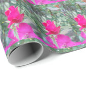 Papier Cadeau bourgeon rose (Coin rond)