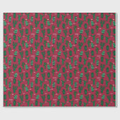 Papier Cadeau Bourgogne de Noël Cactus (Plat)