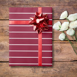 Papier Cadeau Bourgogne et blanc mince Horizontal rayé<br><div class="desc">Papier d'enveloppement horizontal mince bordeaux et blanc</div>