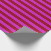 Papier Cadeau Bourgogne et rayures magenta (Coin)