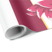 Papier Cadeau Bourgogne exotique Floral rayé (Coin rond)