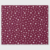 Papier Cadeau Bourgogne foncée avec Motif étoilé (Plat)