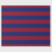 Papier Cadeau Bourgogne, Motif Navy Blue XL Stripes V (Plat)