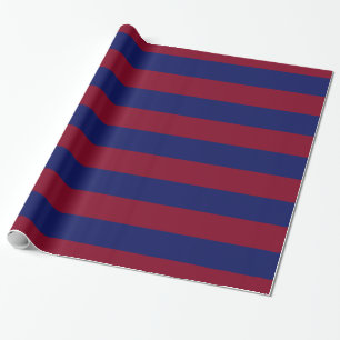 Papier Cadeau Bourgogne, motif rayures XL bleu de Nuit V