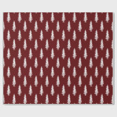 Papier Cadeau Bourgogne | Pins blancs Noël | Vacances (Plat)