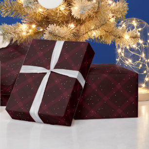 Papier Cadeau Bourgogne Plaid Brosse Neigeux