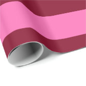 Papier Cadeau Bourgogne, rose chaud #2 XL Preppy Stripe 1X (Coin rond)