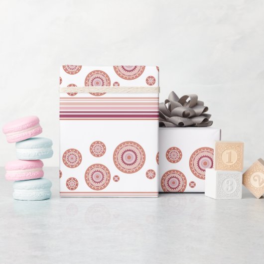 Papier Cadeau Bourgogne Rose Et Blanc (Baby Shower)