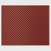 Papier Cadeau Bourgogne Rouge Maroon Golden Petits Pois (Plat)