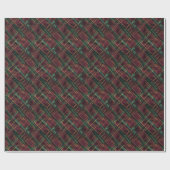 Papier Cadeau Bourgogne, vert et jaune Abstrait plaid - (Plat)