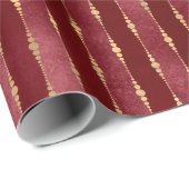 Papier Cadeau Bourgogne victorienne et bande d'or (Coin rond)