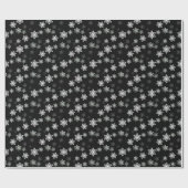 Papier Cadeau Bourrasques noires de minuit de flocon de neige (Plat)