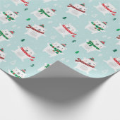 Papier Cadeau Bours polaires de Noël mignons à la menthe (Coin)