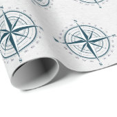 Papier Cadeau Boussole nautique sur le gris texturé (Coin rond)