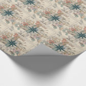 Papier Cadeau Boussole sur une carte ancienne (Coin)