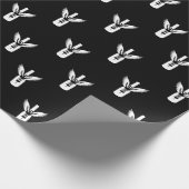 Papier Cadeau Bouteille à vin avec ailes et vis à vis (Coin)