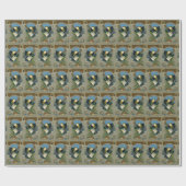 Papier Cadeau Bouteille de Champagne de Noël Vintage (Plat)