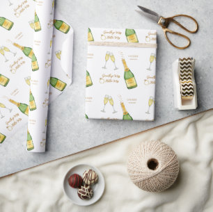 Papier Cadeau Bouteille de champagne et Fête des mariées en verr