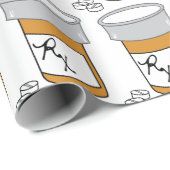 Papier Cadeau Bouteille de pilules (Coin rond)